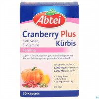 Abtei Kuerbis +cranberry +zink +selen Kapseln 50000 30st Abtei Kuerbis +cranberry +zink +selen Kapseln 50000 30st