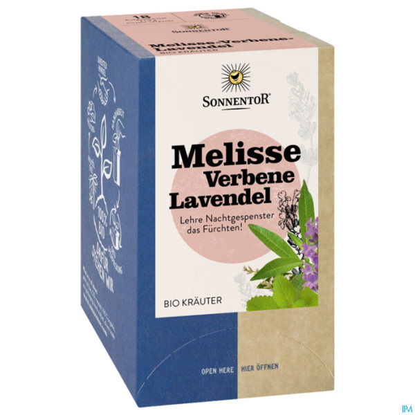 Sonnentor Aufgussbeutel/bio Melisse-verbene-lavendel 02336 18st