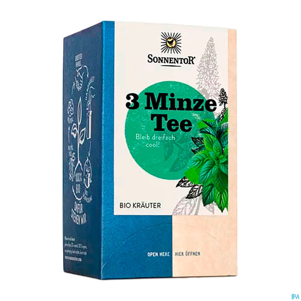 Sonnentor Bio/3-minze-tee Doppelkammerbeutel 21,6g 02321 18st