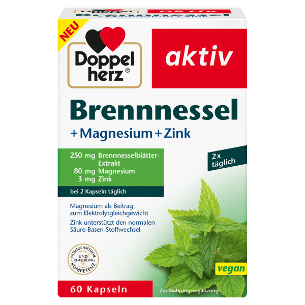 Doppelherz Brennnessel + Magnesium + Zink - 60 Kapseln