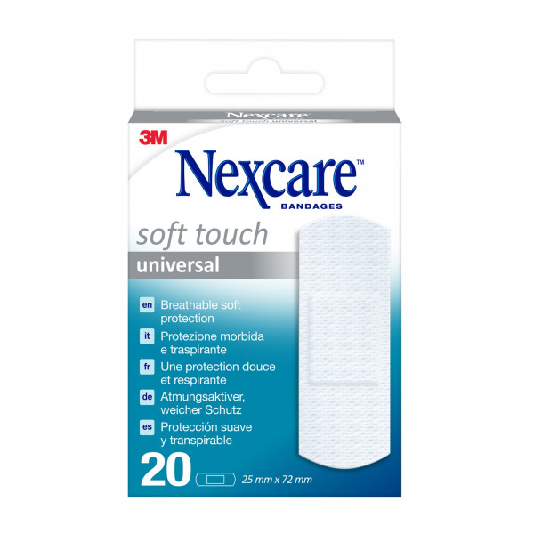 Nexcare™ Soft Touch Universal Pflaster, 25 mm x 72 mm, 20/Packung