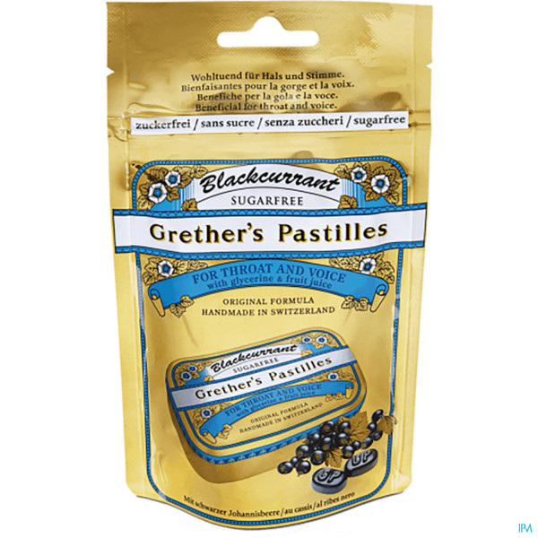 Grethers Pastillen Blackcurrant Zuckerfrei 