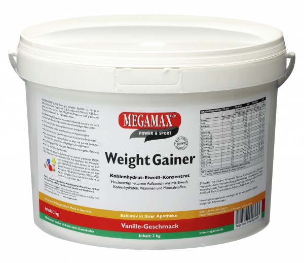 MEGAMAX Weight Gainer Pulver Vanille