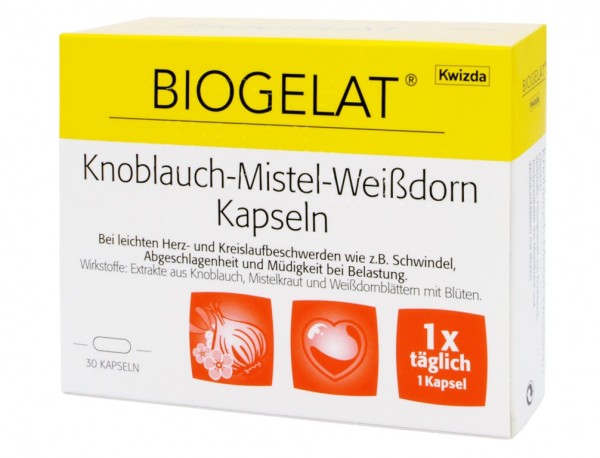 BIOGELAT KNOBLAUCH-MISTEL-WEISSDORN Kapseln