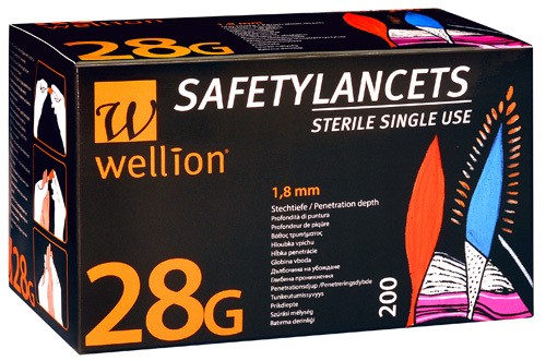 Wellion SafetyLancets 28G