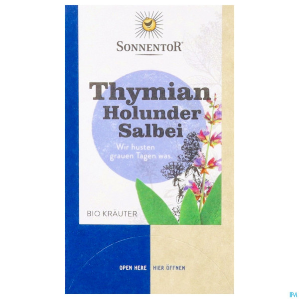 Sonnentor Aufgussbeutel/bio Thymian-holunder-salbei 02337 18st