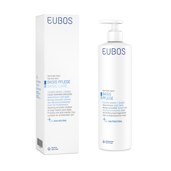 Eubos Wasch- und Duschemulsion BLAU flüssig Flasche-400 ml