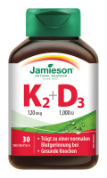 Jamieson Vitamin K2 & D3 120 µg/1000 IU 30 Kps. Jamieson Vitamin K2 & D3 120 µg/1000 IU 30 Kps.