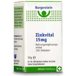 Burgerstein Zink Vital Tabletten 15mg 100 Stück