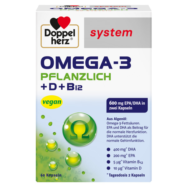 Doppelherz system OMEGA-3 PFLANZLICH Herzfunktion + Immunsystem