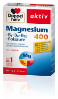 Doppelherz Magnesium 400+B1, B6,B12+Folsäure Doppelherz Magnesium 400+B1, B6,B12+Folsäure