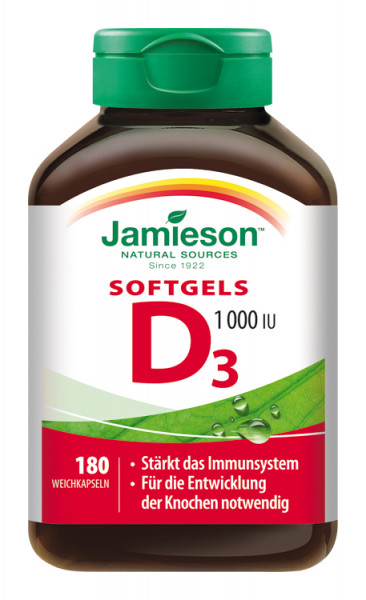 Jamieson Vitamin D3 1000 IU Softgels 180 Kps.