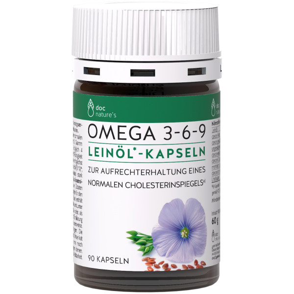 doc nature‘s OMEGA 3-6-9 Leinöl*-Kapseln