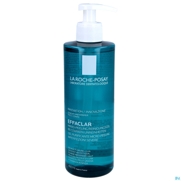 La Roche Posay Ruecken/brust Akne Effaclar Gel Mikropeeling Reinigung 400ml