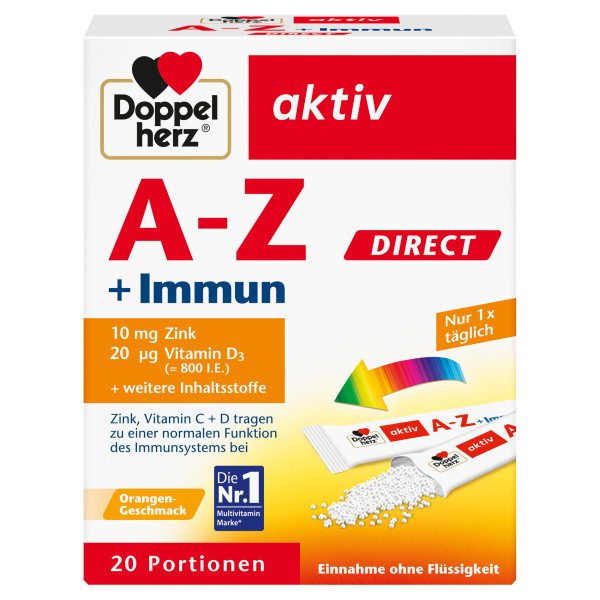 Doppelherz A-Z DIRECT + Immun - Mit fruchtigem Orangen-Geschmack