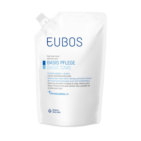 Eubos Wasch- und Duschemulsion BLAU flüssig Nachfüllung 400ml