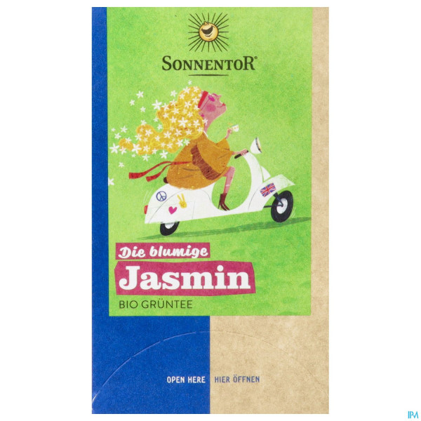 Sonnentor Gruener Tee Bio Jasmin Beutel 02223 18st