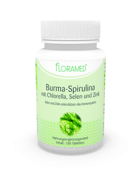 Floramed Burma-Spirulina mit Chlorella, Selen und Zink Tabletten