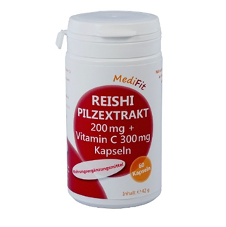 Reishi Pilzextrakt 200mg + Vitamin C 300mg Kapseln