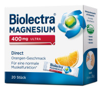 Biolectra® MAGNESIUM 400 mg Ultra Direct Orange Sticks 20 Stück Biolectra® MAGNESIUM 400 mg Ultra Direct Orange Sticks 20 Stück