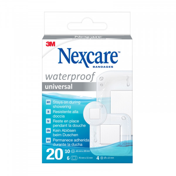 Nexcare™ Waterproof Universal Pflaster, assortiert, 20/Packung