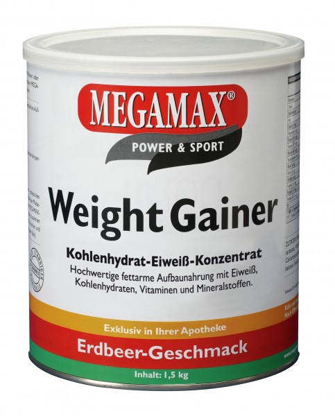 MEGAMAX Weight Gainer Pulver Erdbeere