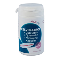 Resveratrol + Curcumin + Quercetin + Vitamine Kapseln