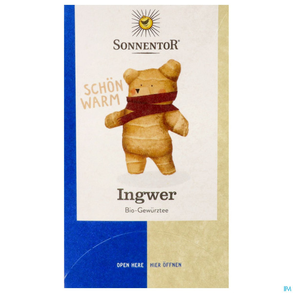 Sonnentor Tee/bio/doppelkammerbeutel Ingwer 02573 18st